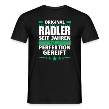 Cyclist matured to perfection - Men's T-Shirt - black - Front - AI Model Male 178 light (178cm)