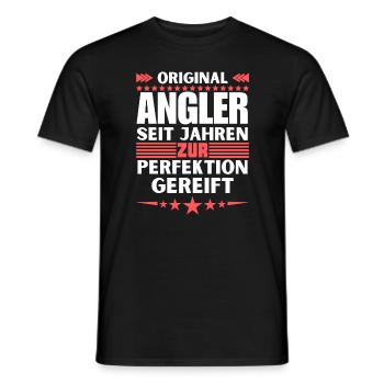 Anglers matured to perfection - Men's T-Shirt - black - Front - AI Model Male 178 light (178cm)