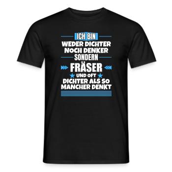 Ni poète ni penseur, mais fraiseur - T-shirt homme - noir - Devant - AI Model Male 178 light (178cm)