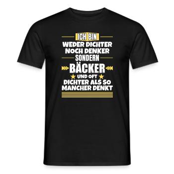 Ni poète ni penseur, mais boulanger - T-shirt homme - noir - Devant - AI Model Male 178 light (178cm)