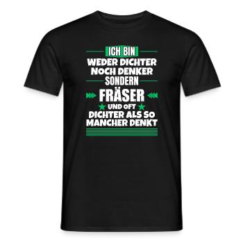 Ni poète ni penseur, mais fraiseur - T-shirt homme - noir - Devant - AI Model Male 178 light (178cm)