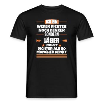 Neither poets nor thinkers, but hunters - Men's T-Shirt - black - Front - AI Model Male 178 light (178cm)