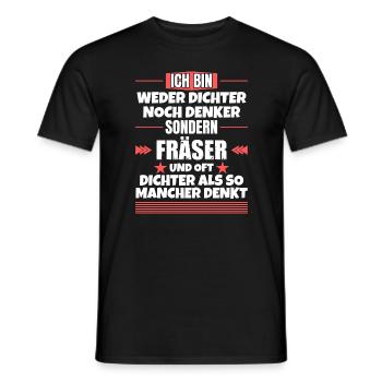 Ni poète ni penseur, mais fraiseur - T-shirt homme - noir - Devant - AI Model Male 178 light (178cm)