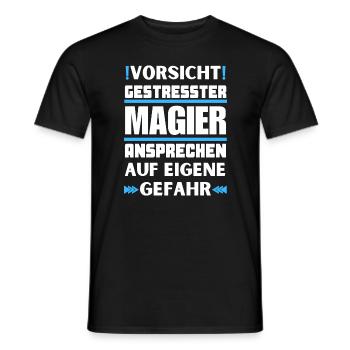 Don't talk to a stressed magician! - Men's T-Shirt - black - Front - AI Model Male 178 light (178cm)