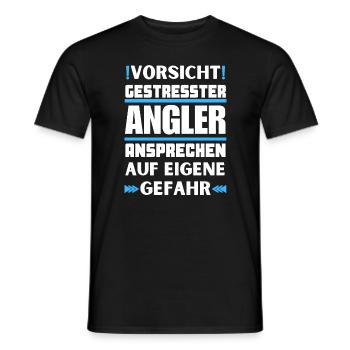 Gestresster Angler nicht ansprechen! - Männer T-Shirt - Schwarz - Vorne - AI Model Male 178 light (178cm)