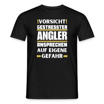 Don't talk to stressed anglers! - Men's T-Shirt - black - Front - AI Model Male 178 light (178cm)