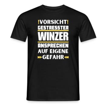 Don't talk to stressed winemakers! - Men's T-Shirt - black - Front - AI Model Male 178 light (178cm)