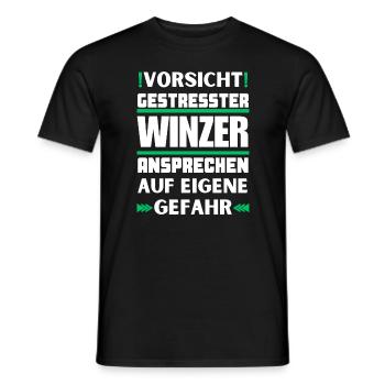 Don't talk to stressed winemakers! - Men's T-Shirt - black - Front - AI Model Male 178 light (178cm)