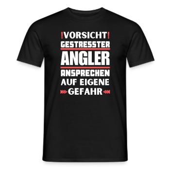 Gestresster Angler nicht ansprechen! - Männer T-Shirt - Schwarz - Vorne - AI Model Male 178 light (178cm)