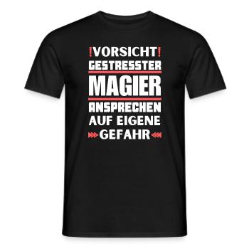 Don't talk to a stressed magician! - Men's T-Shirt - black - Front - AI Model Male 178 light (178cm)
