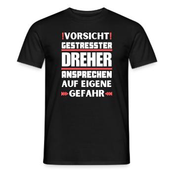 Don't talk to a stressed turner! - Men's T-Shirt - black - Front - AI Model Male 178 light (178cm)
