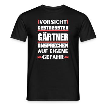 Don't talk to stressed gardeners! - Men's T-Shirt - black - Front - AI Model Male 178 light (178cm)