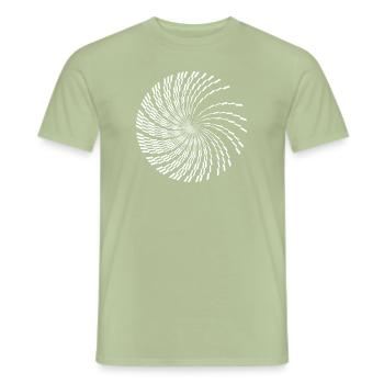 motif de cercles géométriques numériques - T-shirt homme - vert sauge - Devant - AI Model Male 178 light (178cm)