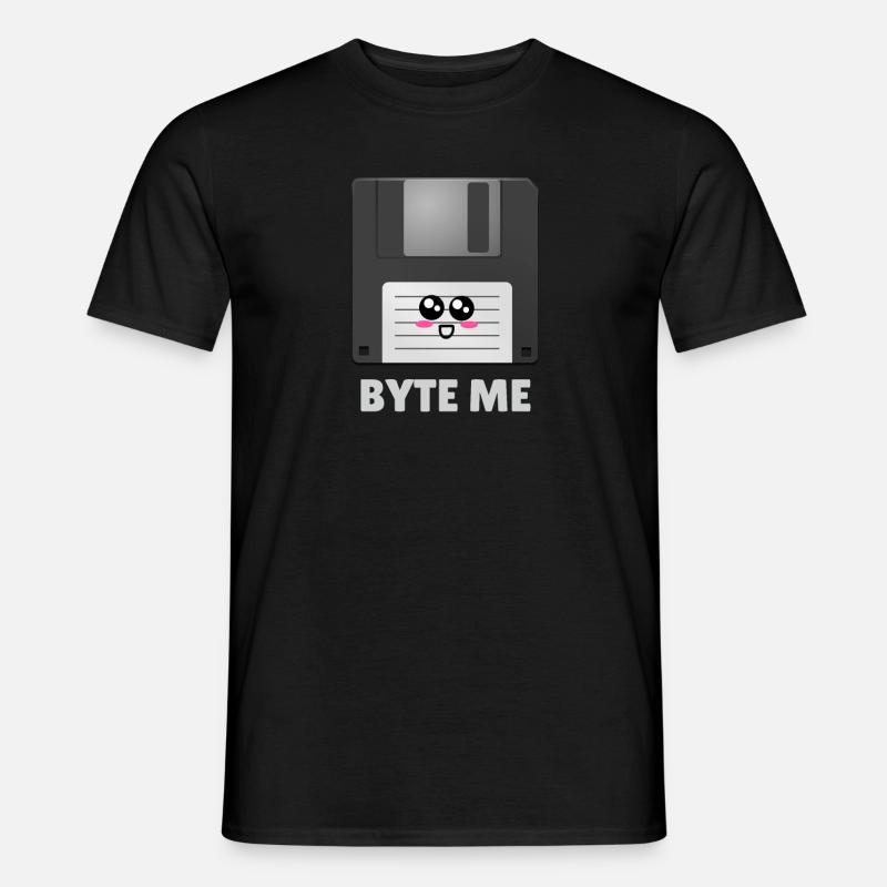 Byte Me Cute Diskette Pun - Männer T-Shirt - Schwarz
