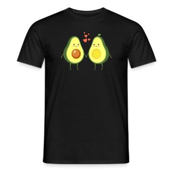 Avocado Love Couple Heart Valentines Day - Men's T-Shirt - black - Front - AI Model Male 178 light (178cm)
