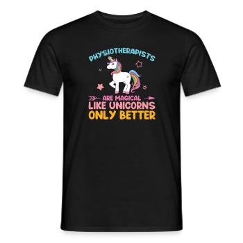 Physiotherapists are Magical like Unicorns - Men's T-Shirt - black - Front - AI Model Male 178 light (178cm)