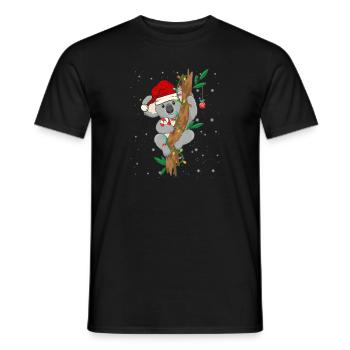 Christmas Koala Santa Sleigh Teacher - Männer T-Shirt - Schwarz - Vorne - AI Model Male 178 light (178cm)