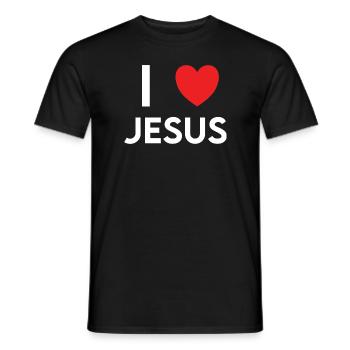 I Love Jesus Herz - Männer T-Shirt - Schwarz - Vorne - AI Model Male 178 light (178cm)