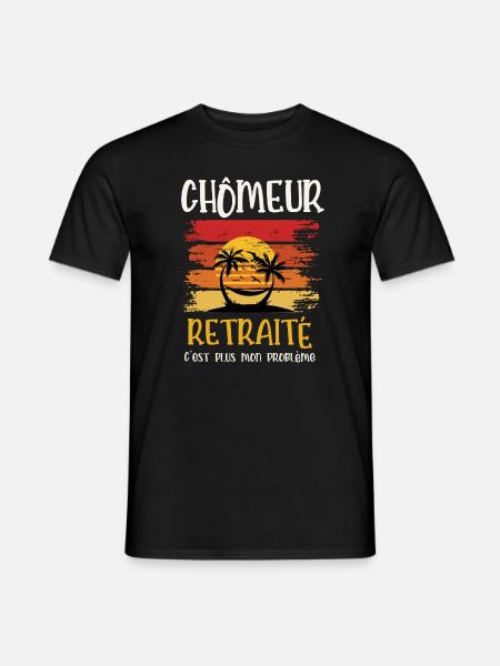chômeur retraité - T-shirt homme - noir