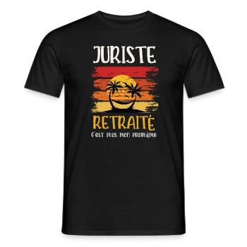 juriste retraité - T-shirt homme - noir - Devant - AI Model Male 178 light (178cm)