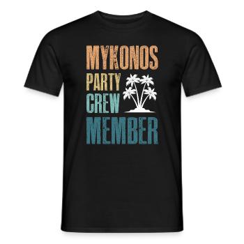 Mykonos Party Crew - T-shirt homme - noir - Devant - AI Model Male 178 light (178cm)