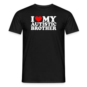 I Love My Autistic Brother I Heart My Brother Y2K - Männer T-Shirt - Schwarz - Vorne - AI Model Male 178 light (178cm)