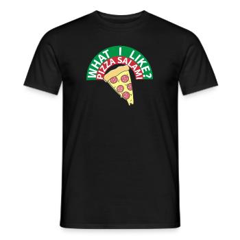 Pizza Salami: Mein Lieblingsessen! - Männer T-Shirt - Schwarz - Vorne - AI Model Male 178 light (178cm)