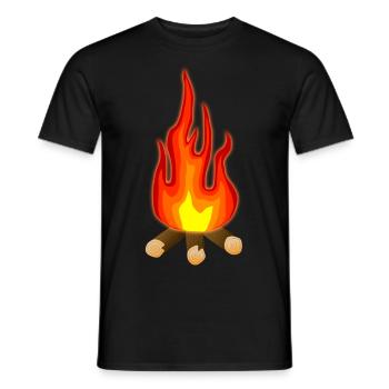 campfire - Men's T-Shirt - black - Front - AI Model Male 178 light (178cm)