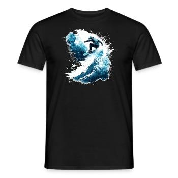 Snowboarden von Schneewellen - Lawine, Ski - Männer T-Shirt - Schwarz - Vorne - AI Model Male 178 light (178cm)