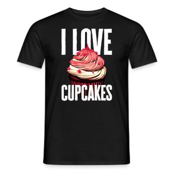 I love cupcakes - Men's T-Shirt - black - Front - AI Model Male 178 light (178cm)