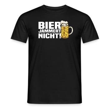 Bier Jammert Nicht! Lustiger Bier Spruch - Männer T-Shirt - Schwarz - Vorne - AI Model Male 178 light (178cm)