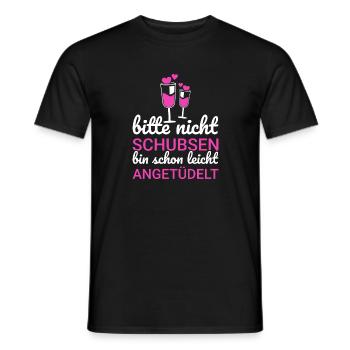 Bitte Nicht Schubsen Bin schon leicht angetüdelt - Männer T-Shirt - Schwarz - Vorne - AI Model Male 178 light (178cm)