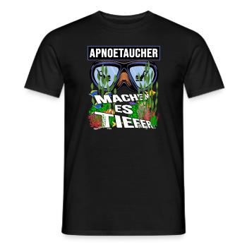 apnoetaucher oxygen apnoe tauchen schnorcheln - Männer T-Shirt - Schwarz - Vorne - AI Model Male 178 light (178cm)