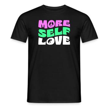 PLUS D’AMOUR DE SOI - T-shirt homme - noir - Devant - AI Model Male 178 light (178cm)