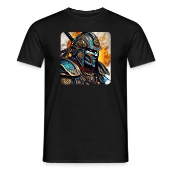 Fier Cyborg Samurai Japon Asie Ninja - T-shirt homme - noir - Devant - AI Model Male 178 light (178cm)