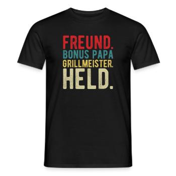 Bonus Papa - Männer T-Shirt - Schwarz - Vorne - AI Model Male 178 light (178cm)