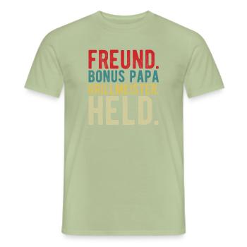 Bonus Papa - Männer T-Shirt - Sage - Vorne - AI Model Male 178 light (178cm)
