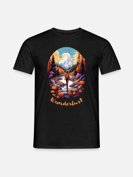 Wandern - Frau 1 - Männer T-Shirt - Schwarz