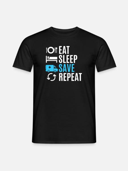 Rettungsdienst Sanitäter Krankenwagen Geschenk - Männer T-Shirt - Schwarz
