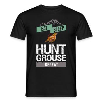 Collared Chicken Bird Grouse Hunting Chicken Hunter - Men's T-Shirt - black - Front - AI Model Male 178 light (178cm)
