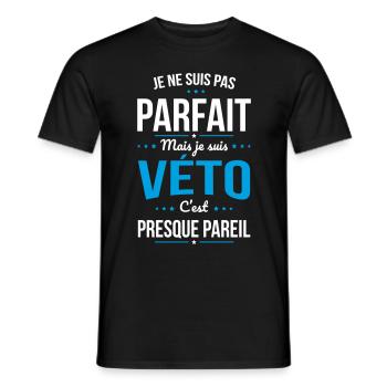 Je ne suis pas parfait mais je suis véto - T-shirt homme - noir - Devant - AI Model Male 178 light (178cm)