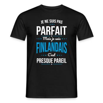 Je ne suis pas parfait mais je suis Finlandais - T-shirt homme - noir - Devant - AI Model Male 178 light (178cm)