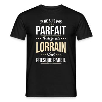 Je ne suis pas parfait mais je suis Lorrain - T-shirt homme - noir - Devant - AI Model Male 178 light (178cm)