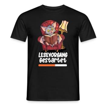 Lesevorgang gestartet Niedliche Lesende Fledermaus - Männer T-Shirt - Schwarz - Vorne - AI Model Male 178 light (178cm)