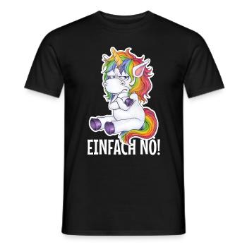 Einfach Nö! Lustiges Einhorn Regenbogen Geschenk - Männer T-Shirt - Schwarz - Vorne - AI Model Male 178 light (178cm)