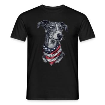 Whippet - Männer T-Shirt - Schwarz - Vorne - AI Model Male 178 light (178cm)