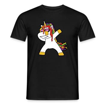 Cute Funny Cool Unicorn Unicorns fable - Men's T-Shirt - black - Front - AI Model Male 178 light (178cm)