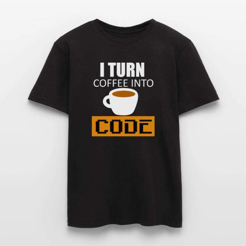 Transforme le café en code T-shirt homme