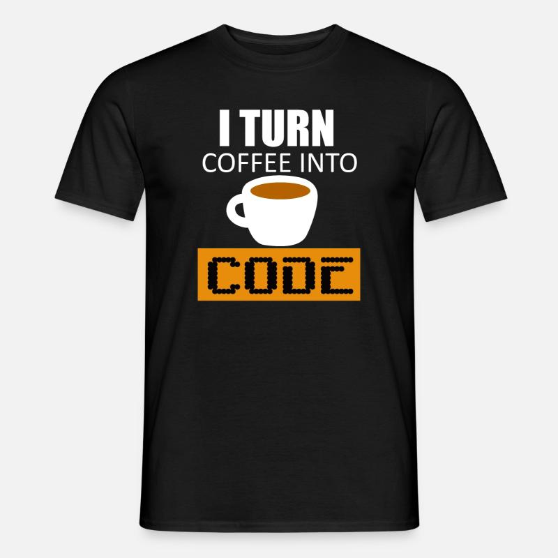Kaffee in Code verwandeln - Männer T-Shirt - Schwarz
