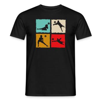 Volleyball Volley Vintage Retro - Männer T-Shirt - Schwarz - Vorne - AI Model Male 178 light (178cm)
